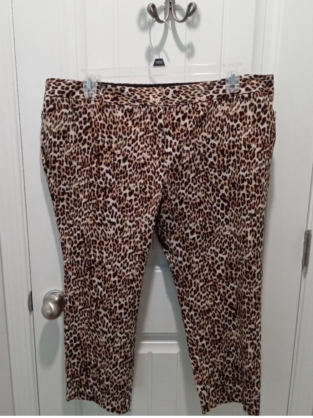 Worthington Leopard Print Ankle Pants - Brown & Cream